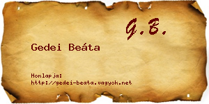 Gedei Beáta névjegykártya